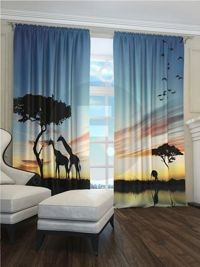 Zasłona Gotowa Afrykański Pejzaż