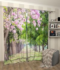 Zasłona gotowa oświetlony Ukwiecona aleja