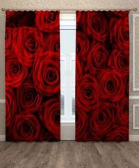 Zasłona Gotowa Czerwone Róże