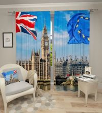 Zasłona gotowa Londyn flagi