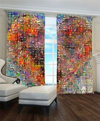 Zasłona gotowa Serce wielobarwne