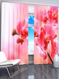 Zasłona Gotowa różowa orchidea