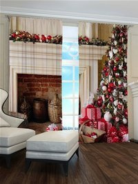 Zasłona Święta w bieli i czerwieni