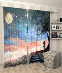 Zasłona gotowa oświetlony Księżycowa noc