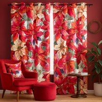 Zasłona gotowa Kwiaty jak płatki śniegu