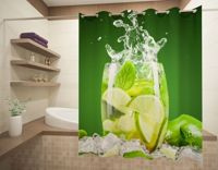 Zasłona Prysznicowa Szklanka z cytryną