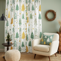 Zasłona gotowa Złote choinki 3