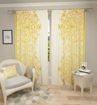 Zasłona gotowa Złote wzory retro