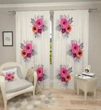 Zasłona gotowa Makowe bukiety