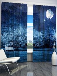 Zasłona Gotowa OGRÓD NOCĄ