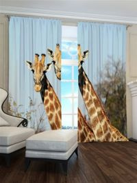 Zasłona gotowa Dwie żyrafy