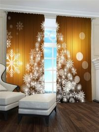 Zasłona Choinkowe śnieżynki