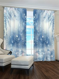 Zasłona śnieg za oknem