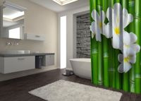 Zasłona Prysznicowa Kwiaty na zielono