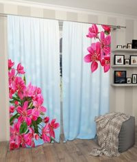 Zasłona gotowa Czerwone kwiaty