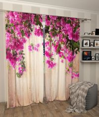 Zasłona gotowa oświetlony Kwiaty na górze