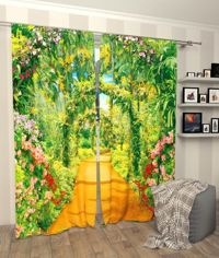 Zasłona gotowa Zielony łuk kwiatowy