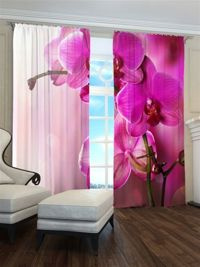 Zasłona Gotowa Fioletowy storczyk