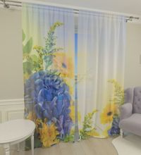 Firana nowoczesna Bukiet hortensji  