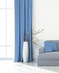 Jasno niebieska zasłona gotowa jednokolorowa jednoczęściowa