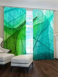 Zasłona gotowa z Liście na tafli wody