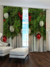 Zasłona Świątecznie z jarzębiną