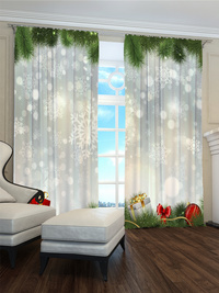Zasłona gotowa Świąteczne śnieżynki