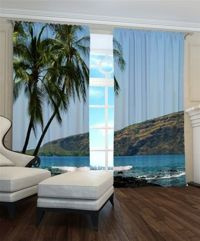 Zasłona gotowa Palmy i brzeg