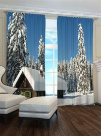 Zasłona Domek w lesie