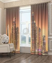 Zasłona gotowa Miasto nocą