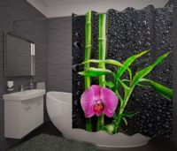Zasłona Prysznicowa Bambus i orchidea