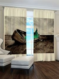 Zasłona Gotowa Paw i łódka