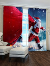 Zasłona gotowa Mikołaj z workiem