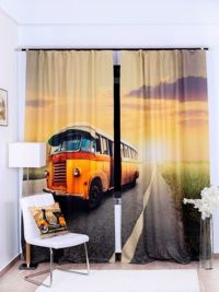 Zasłona gotowa Autobus o zmierzchu