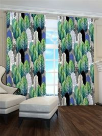 Zasłona gotowa Grafika z liści