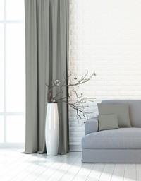 Ciemno szara zasłona gotowa jednokolorowa jednoczęściowa