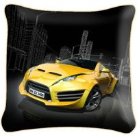 Poduszka ozdobna Żółta wyścigówka