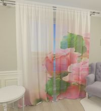 Firana nowoczesna Róże różowe 