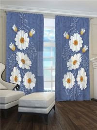 Zasłona Gotowa Duże rumianki