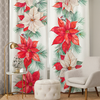 Zasłona gotowa Choinkowe kwiaty