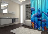 Zasłona Prysznicowa Delfiny i Rybki