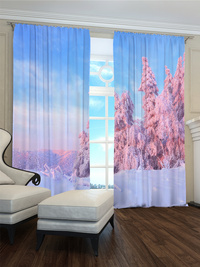 Zasłona gotowa Różowa zima