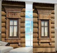 Zasłona gotowa Motyw drewnianych bali