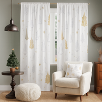 Zasłona gotowa Złote choinki 2