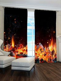 Zasłona gotowa Płonące polana