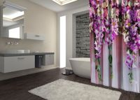 Zasłona Prysznicowa Fioletowe Kwiaty