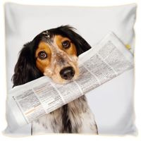 Poduszka ozdobna Piesek z gazetą