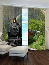 Zasłona gotowa Parowóz w lesie