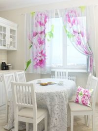 Firana nowoczesna Pastelowe kwiaty