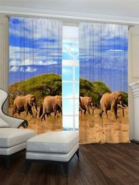 Zasłona gotowa Słonie